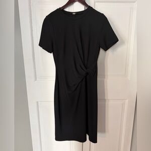 Tommy Hilfiger Black Midi Dress with Knot Detail